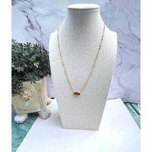 Pre-owned Kendra Scott 14k Gold Plated Bamboo Framed Stone